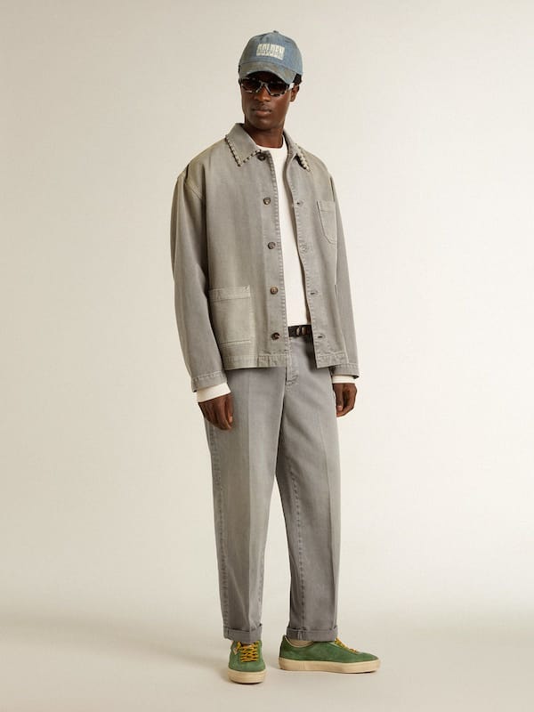 Golden Goose - Gray-colored cotton chino pants in 