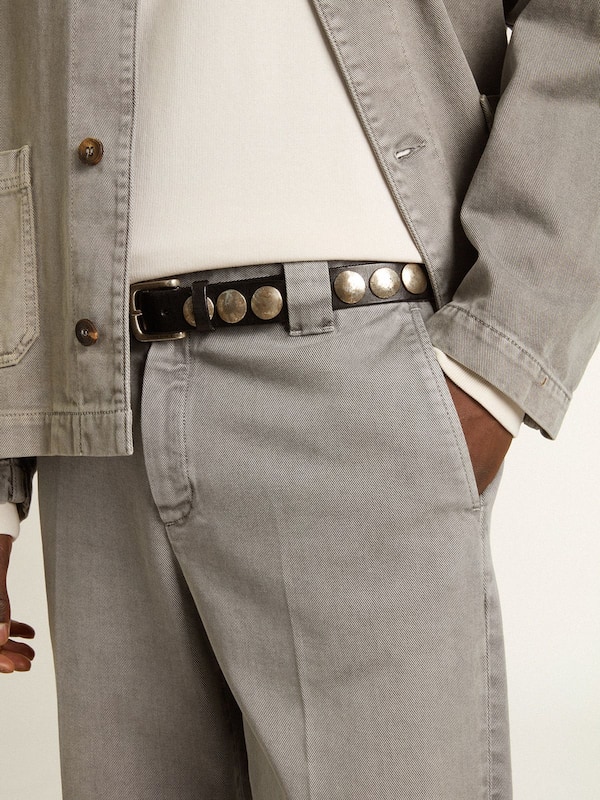 Golden Goose - Gray-colored cotton chino pants in 