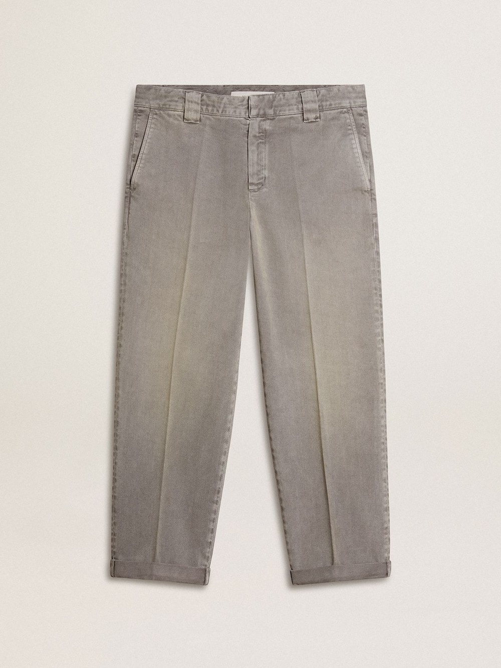 Pantalon chino en coton gris — Golden Goose