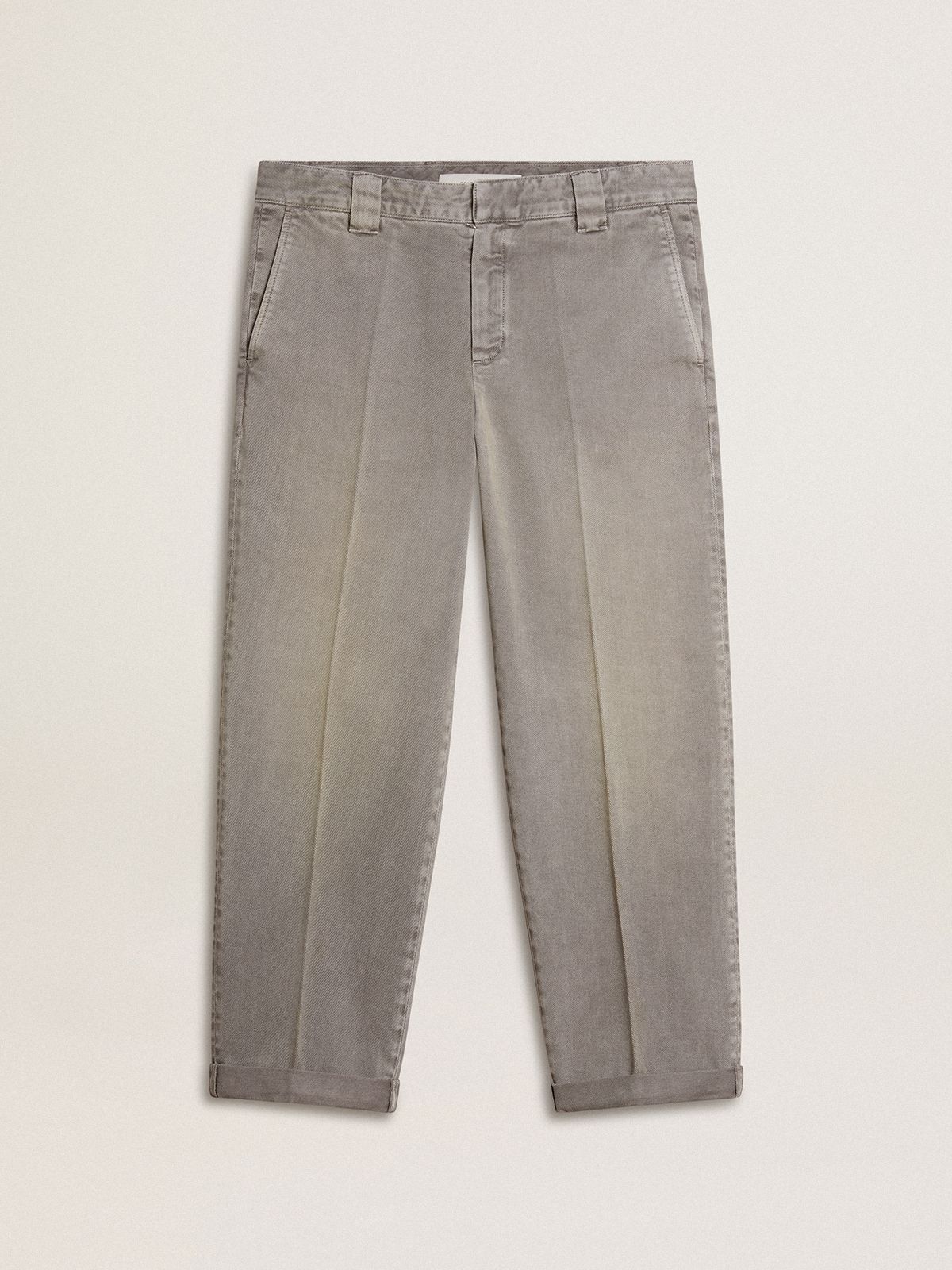 Pantalon chino en coton gris — Golden Goose