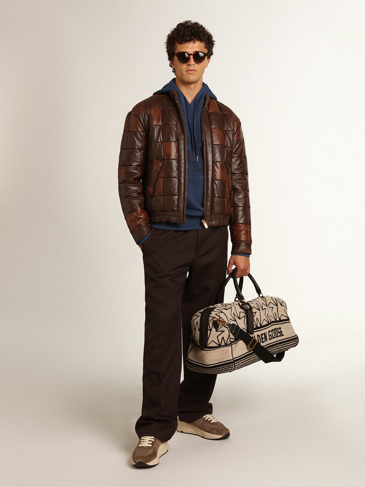 Golden Goose - Jaqueta bomber masculina de couro in 