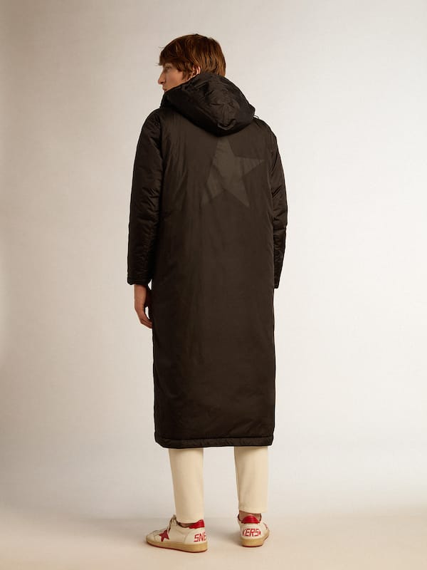 Golden Goose - Men’s black Star Collection ankle-length hooded padded jacket in 