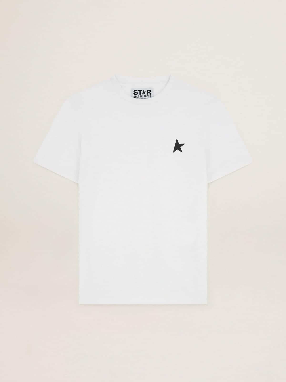 White Star Collection T shirt with black star on the front Golden Goose