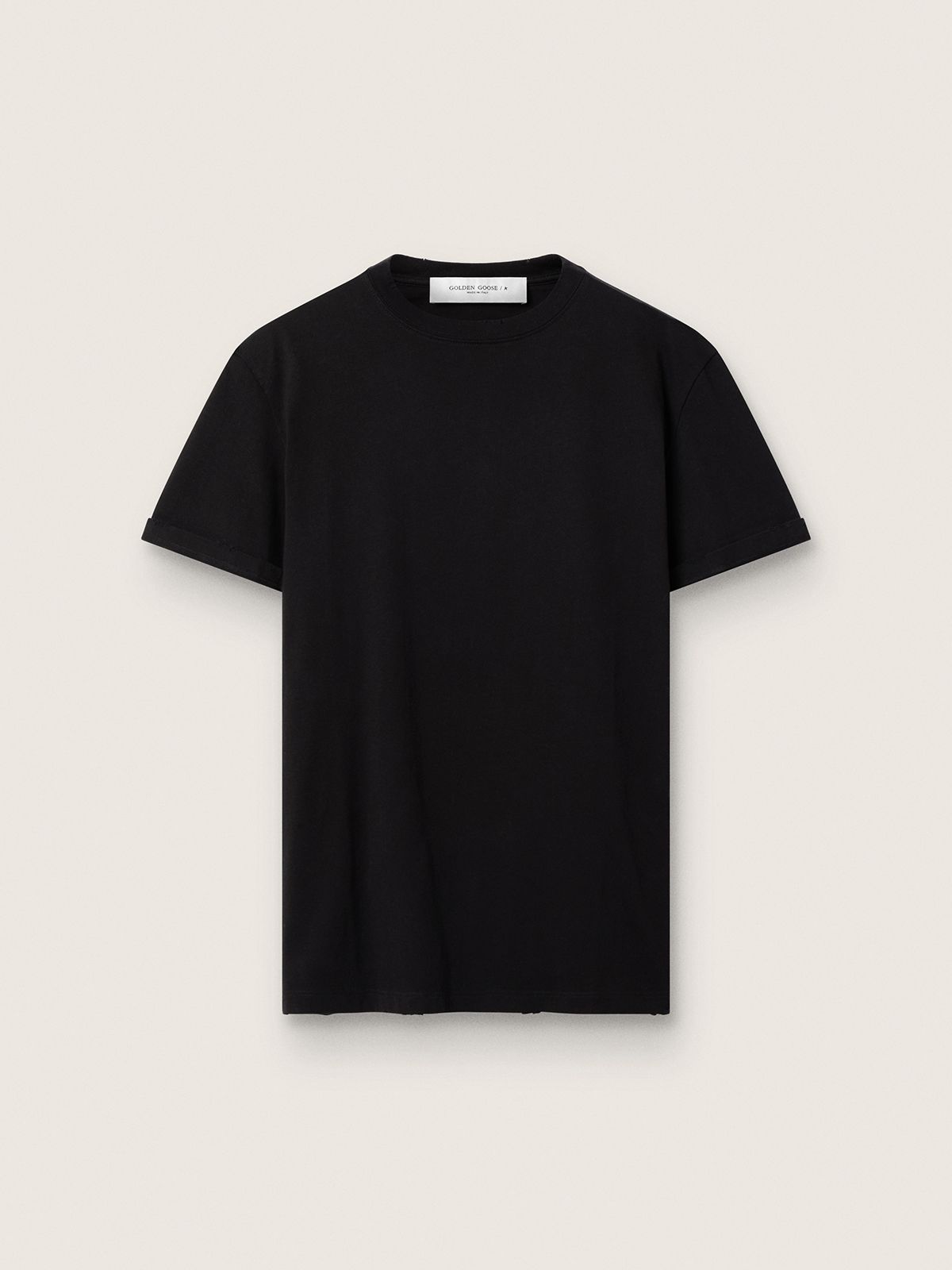 T-shirt collection Golden noir vintage à l'effet usé — Golden Goose
