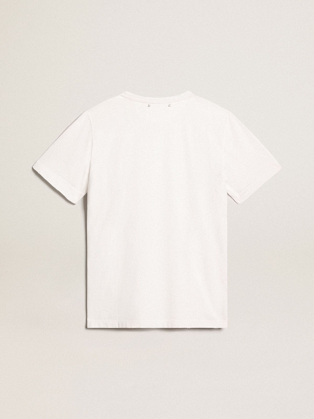 Men's white T-shirt with distressed treatment | Golden Goose