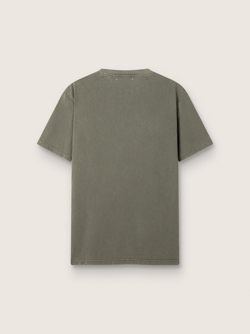 Golden Goose - Men's olive green T-shirt with Golden lettering in 