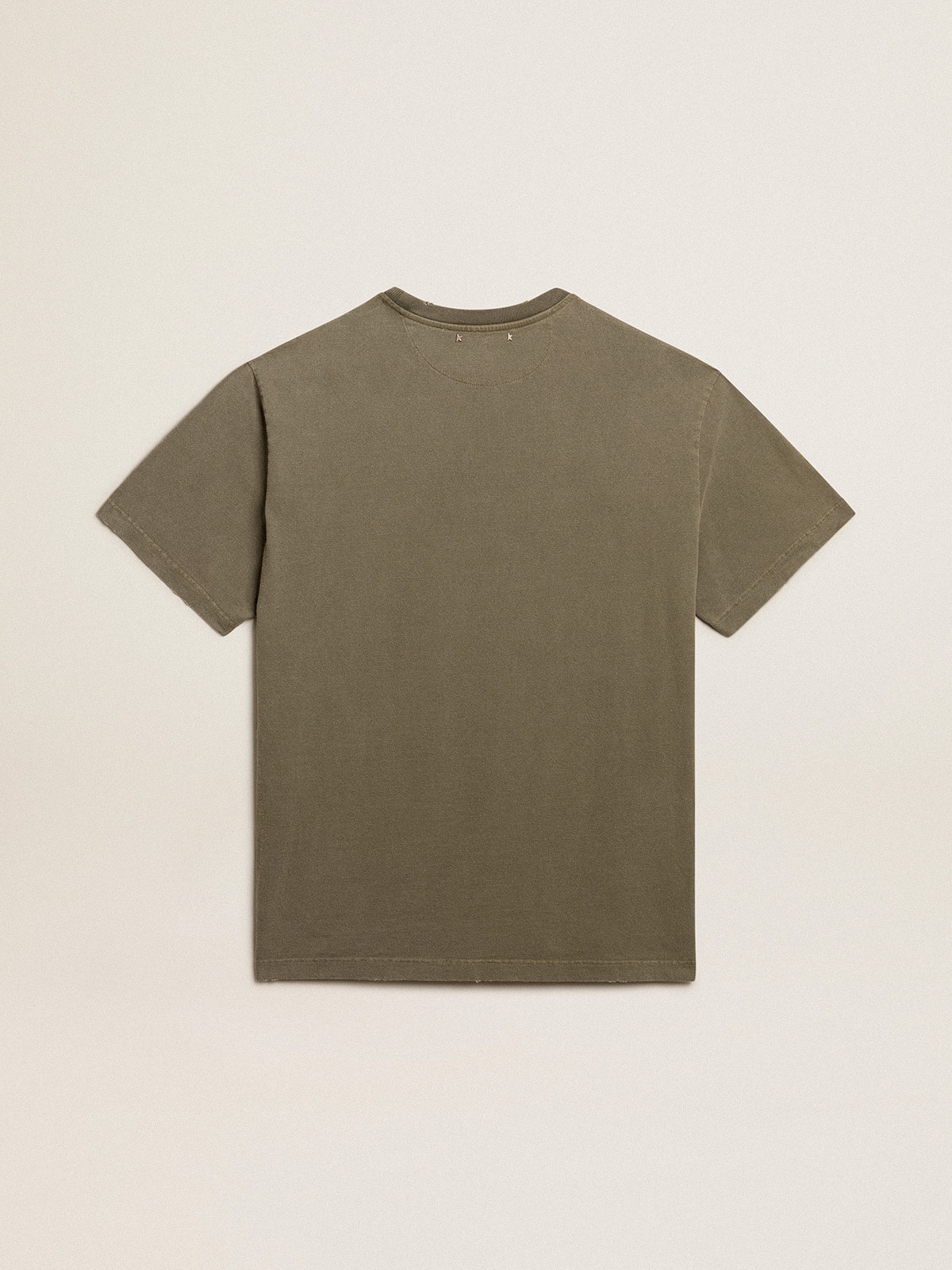 Golden Goose - Men's olive green T-shirt with Golden lettering in 