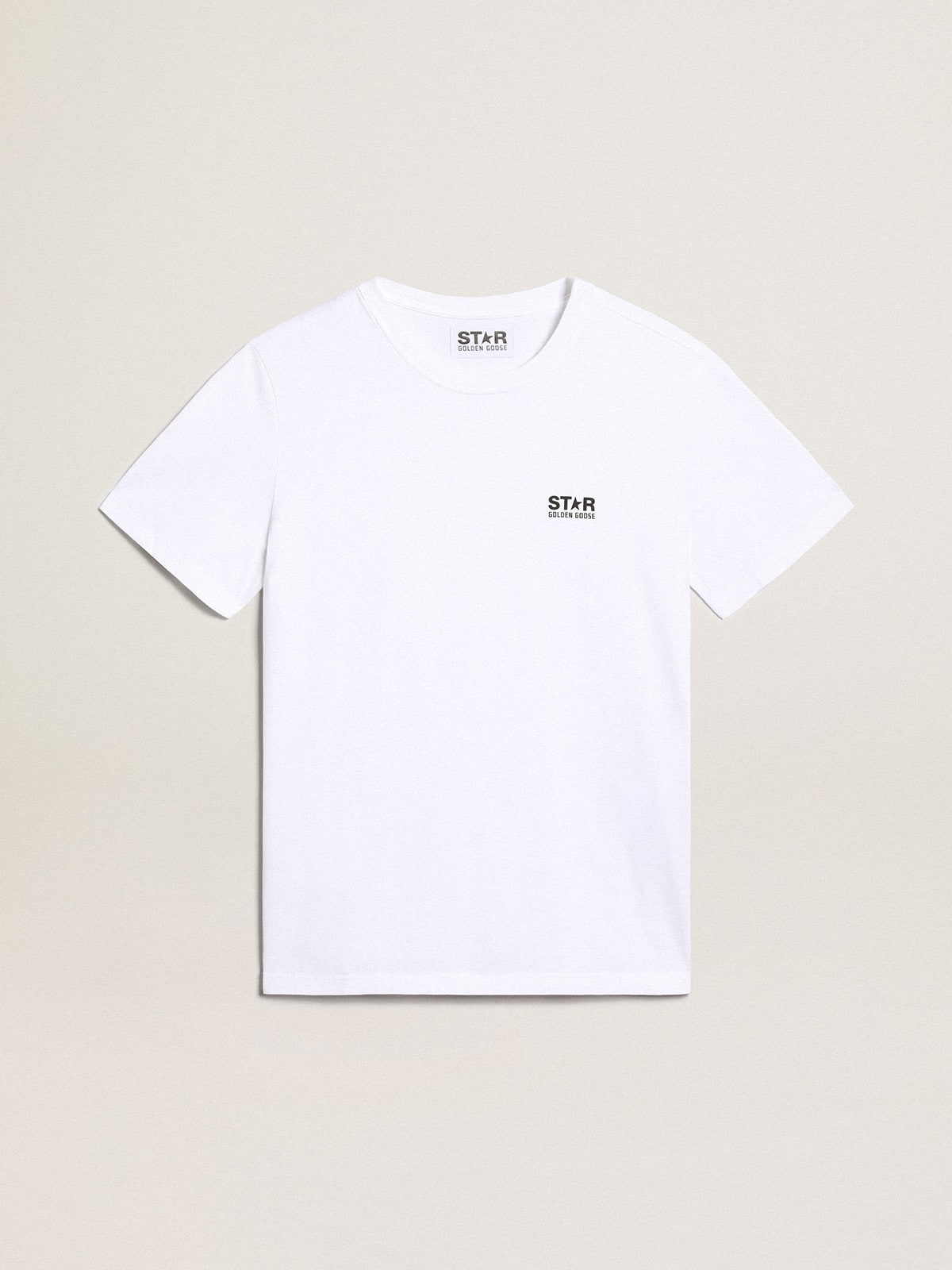 Golden Goose - White T-shirt with contrasting black logo on the front in 