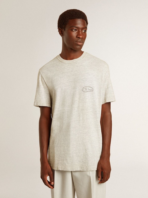 Golden Goose - Men's gray T-shirt with black lettering in 