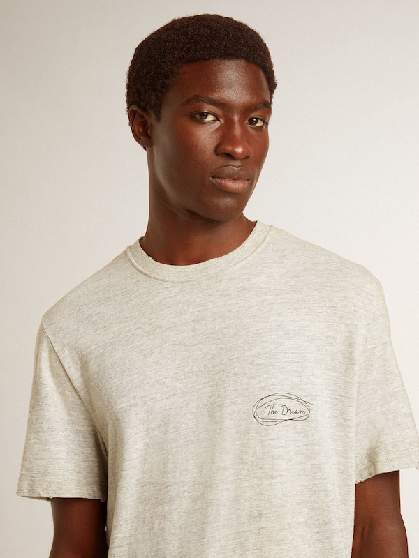 Golden Goose - Men's gray T-shirt with black lettering in 