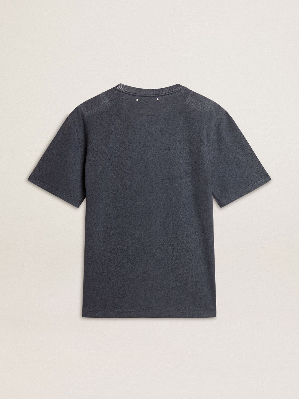 Golden ｜ (GMP01220 P001881 11421) Men's aged white cotton T-shirt with gold print