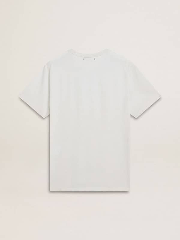 Golden Goose - Men's white cotton T-shirt with green print  in 