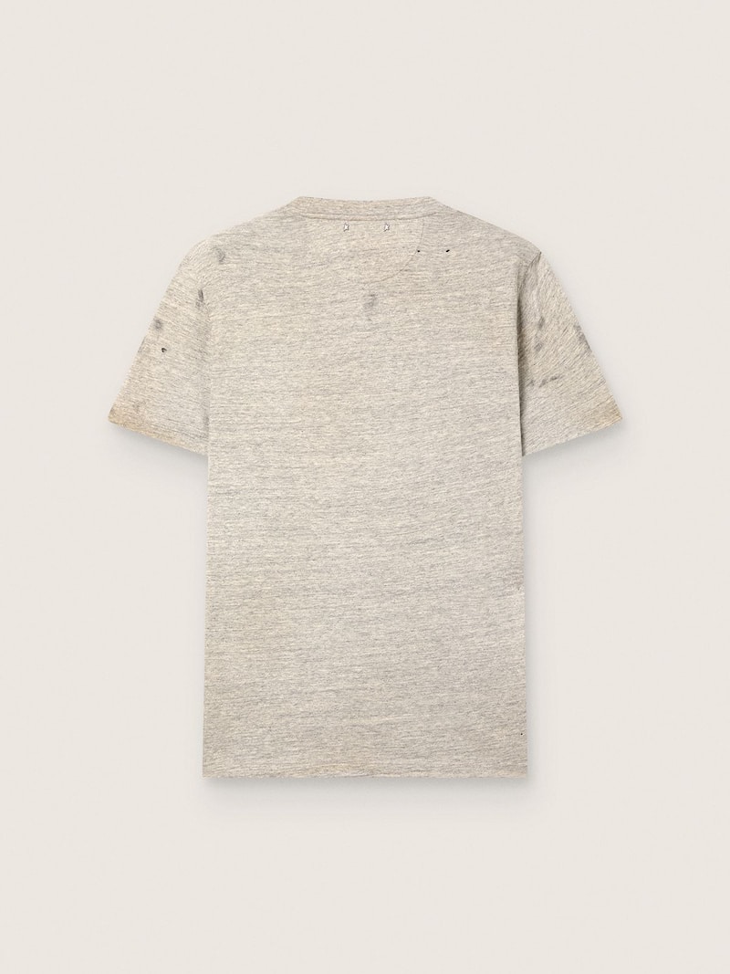 Golden Goose - Herren-T-Shirt aus grau meliertem Jersey mit Vintage-Print in 