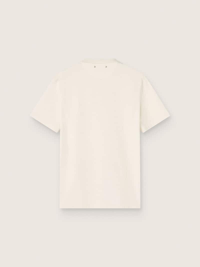Golden Goose - T-shirt da uomo in cotone bianco con stampa e logo in 