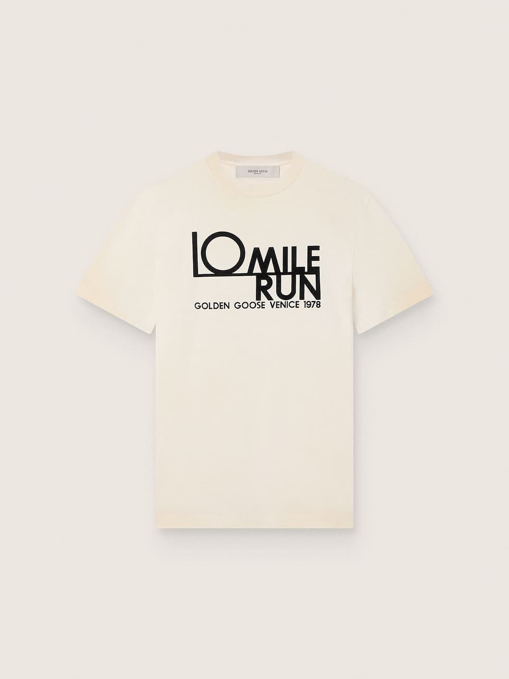 T-shirt homme en coton blanc avec logo et imprimé — Golden Goose