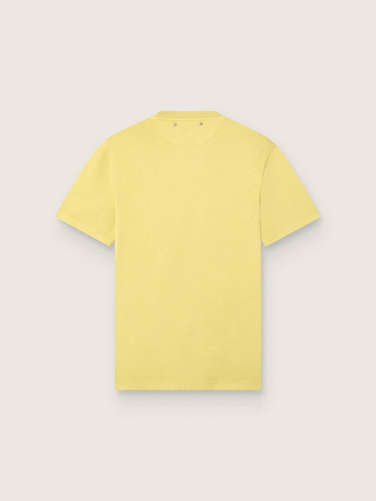 T-shirt da uomo in cotone giallo con logo e stampa