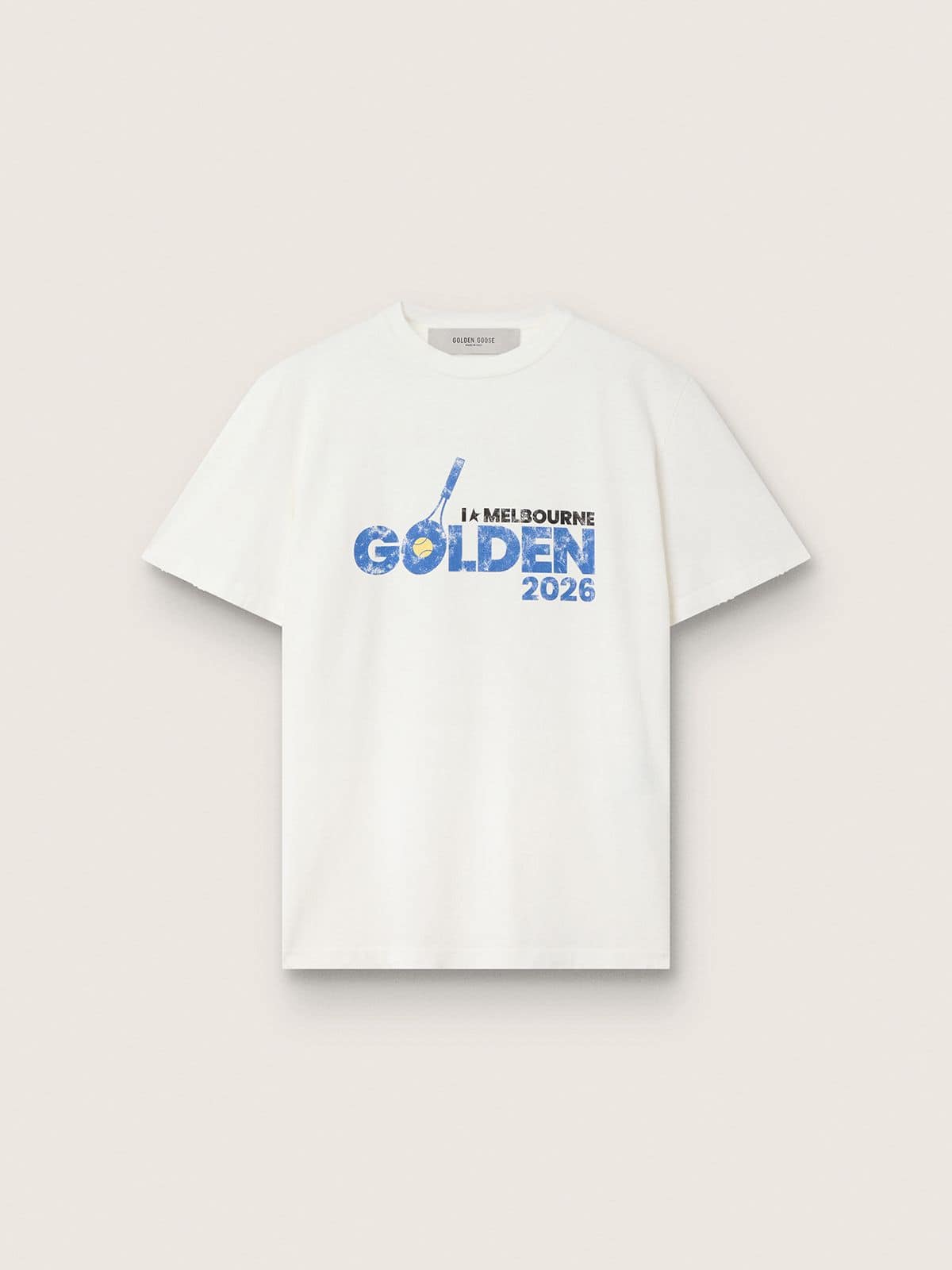 Golden Goose - Men&rsquo;s tennis-inspired LTD T-shirt with &lsquo;I love Melbourne&rsquo; print in 