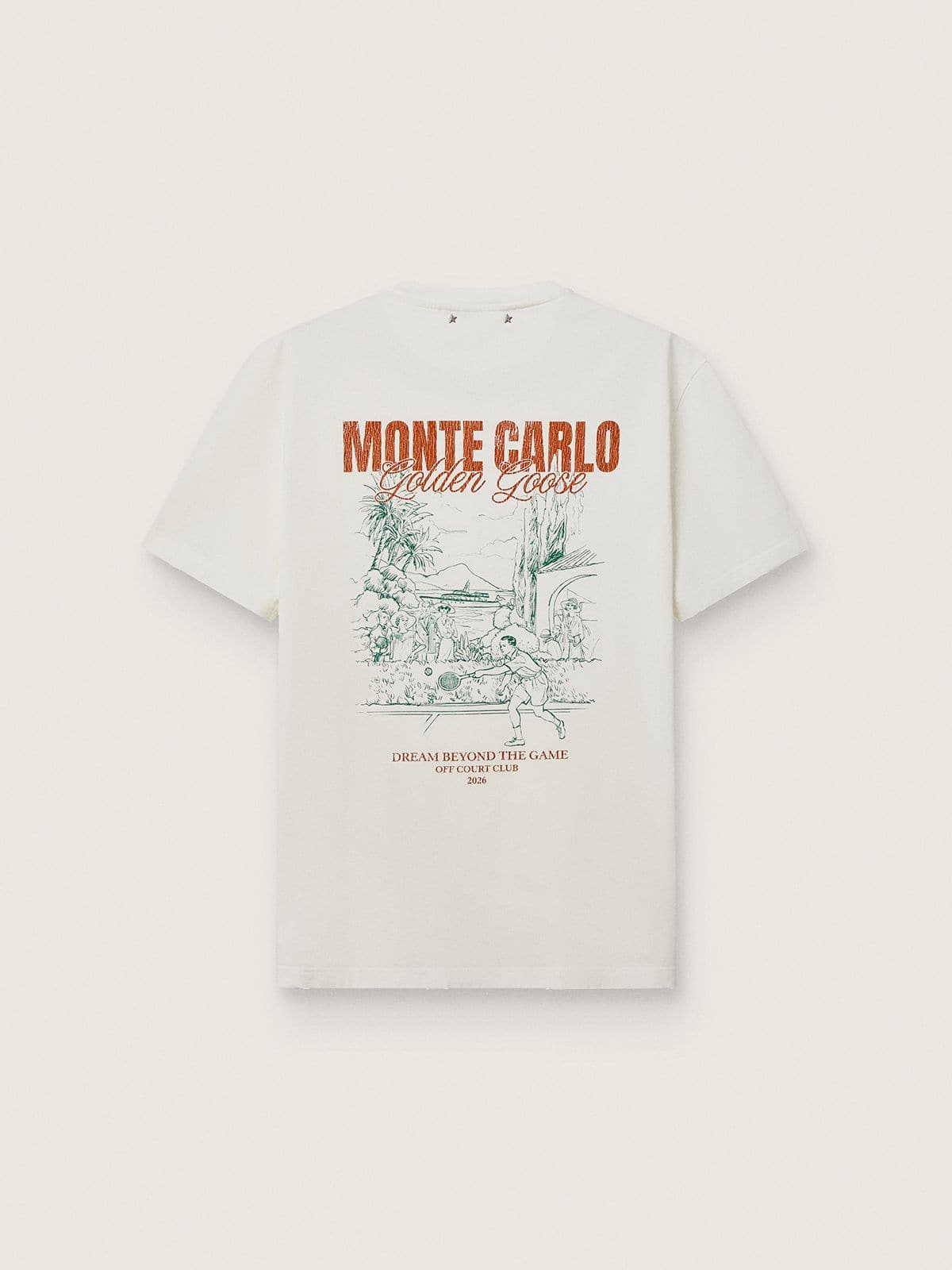 Camiseta de hombre inspirada en el tenis con estampado en la espalda