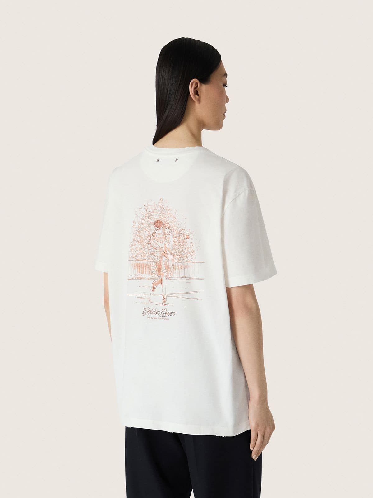 Golden Goose - Women&rsquo;s T-shirt with print on the back in 