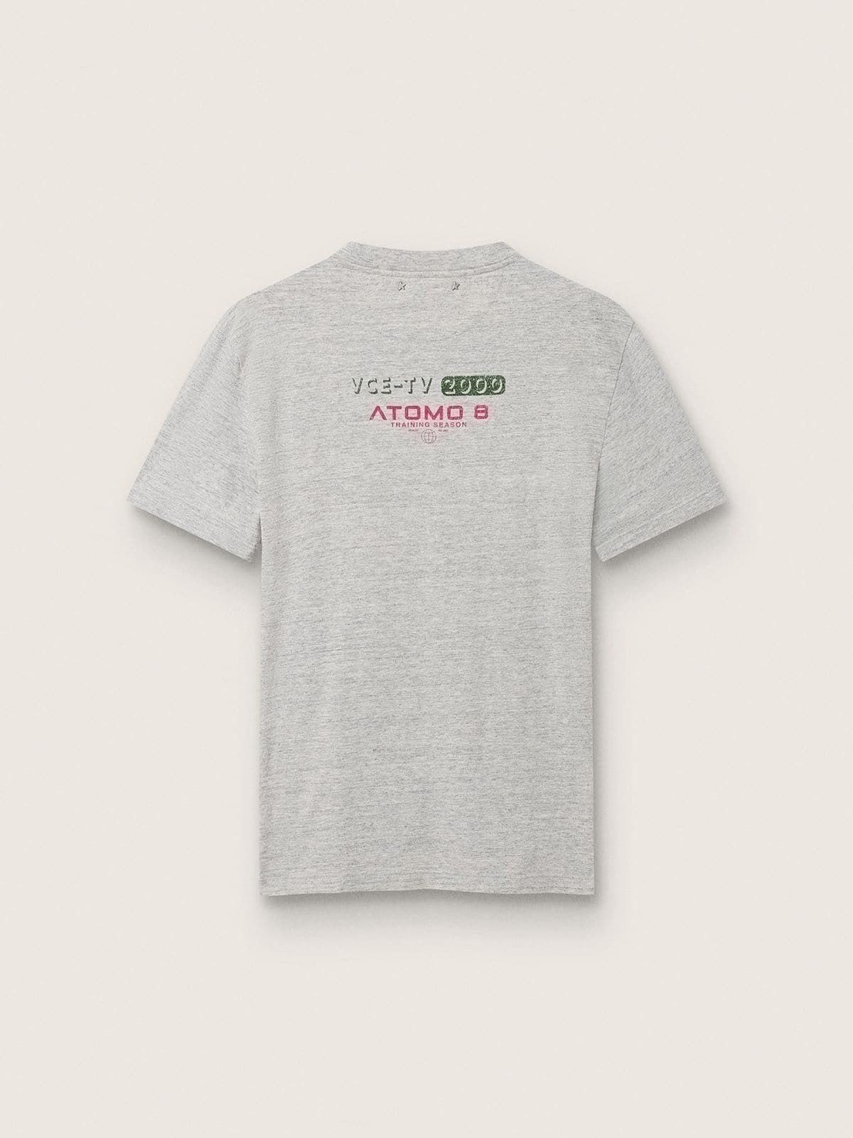 Golden Goose - Graues Herren-T-Shirt mit Running-Print vorne in 