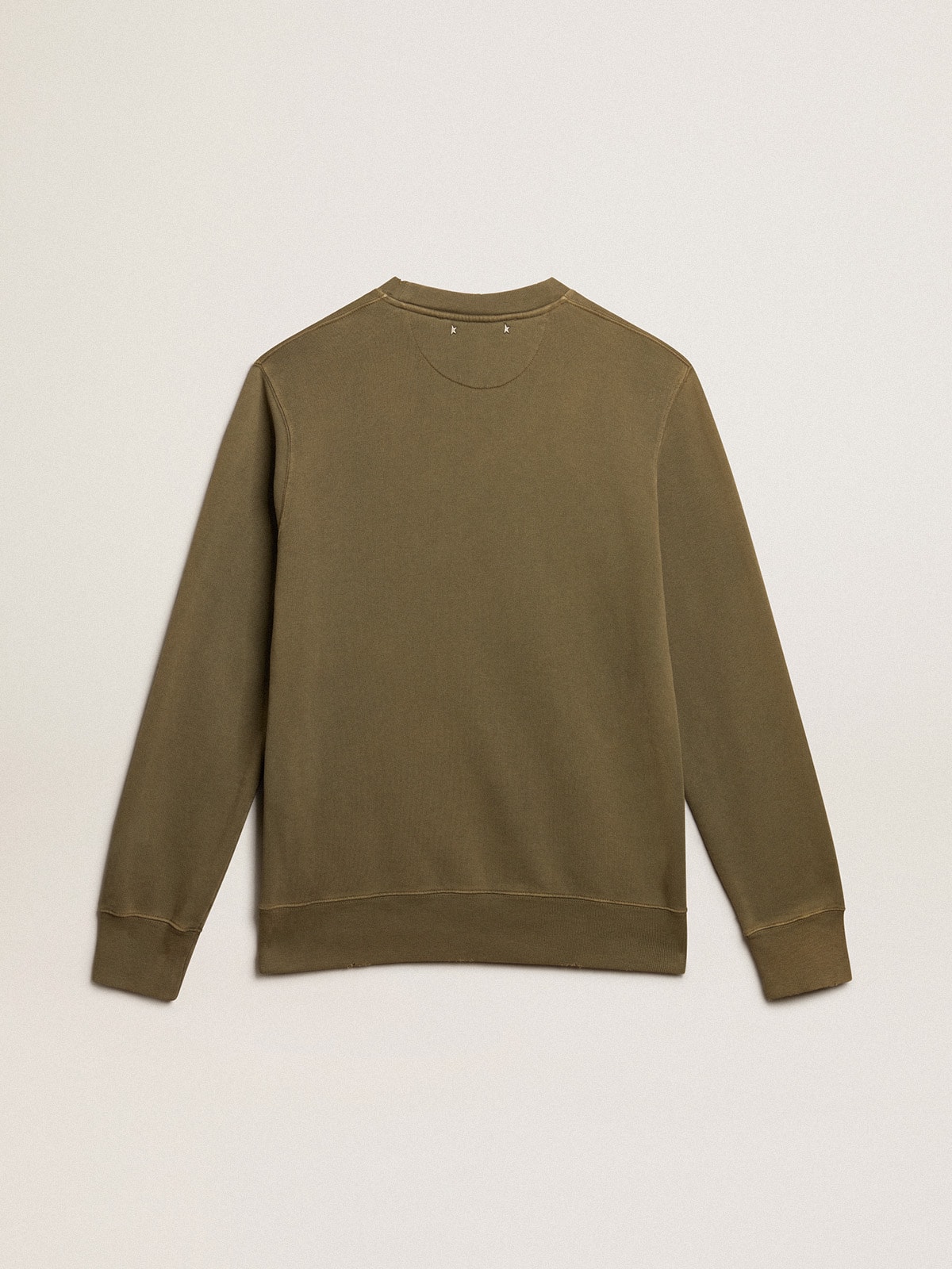 Golden Goose - Olivgrünes Herren-Sweatshirt mit Golden-Schriftzug in 