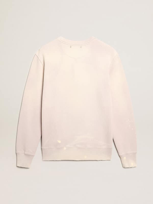 Golden Goose - Distressed-finish pale pink sweatshirt in 