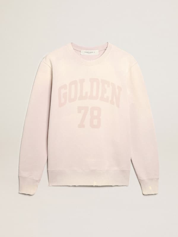 Golden Goose - Sweat-shirt rose pâle à l’effet usé in 