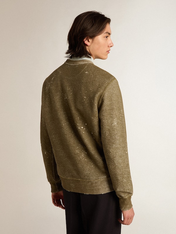 Golden Goose - Sweatshirt aus Baumwolle im Farbton Buche in Vintage-Optik in 