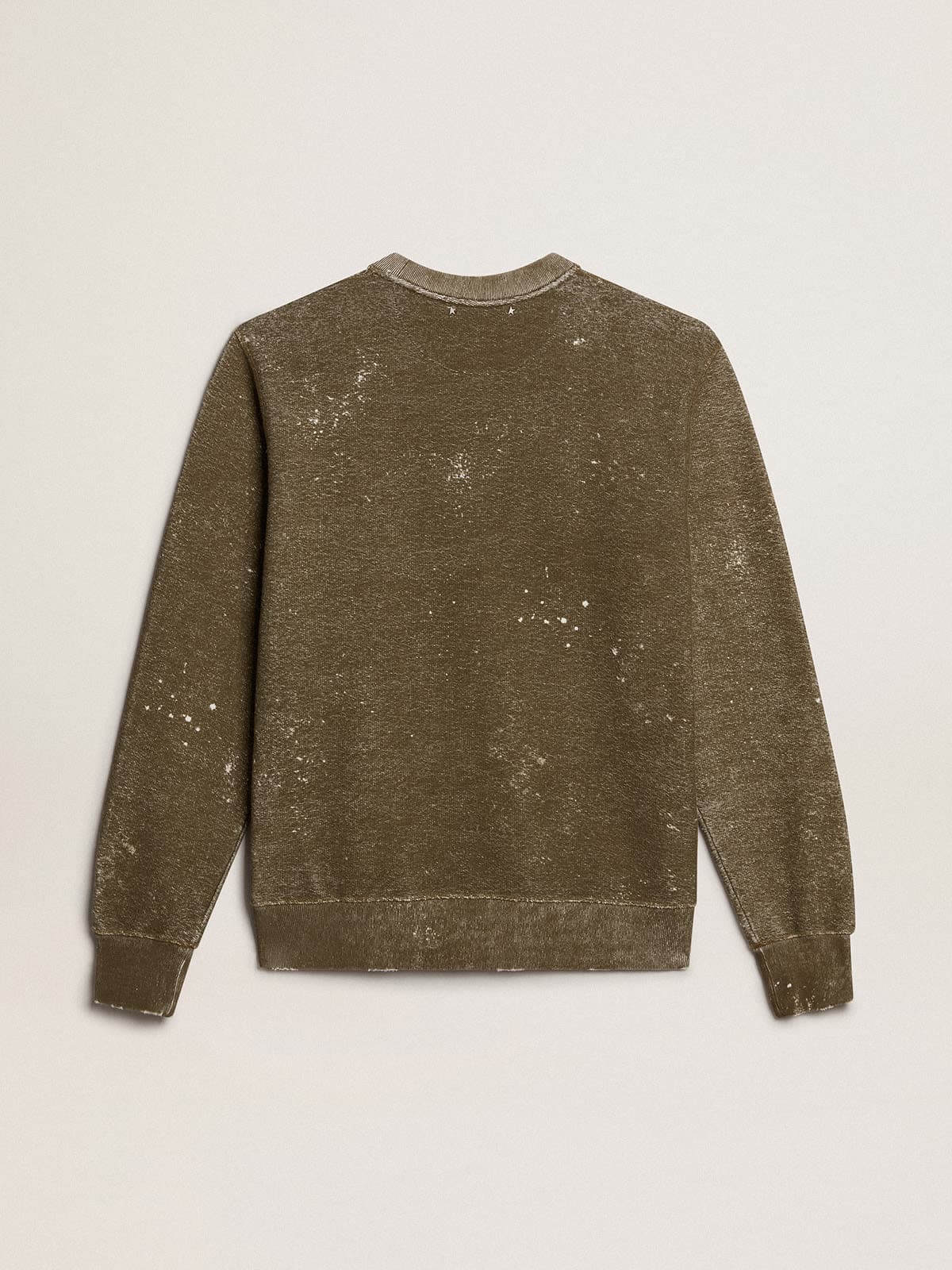 Golden Goose - Vintage-effect beech-colored cotton sweatshirt in 