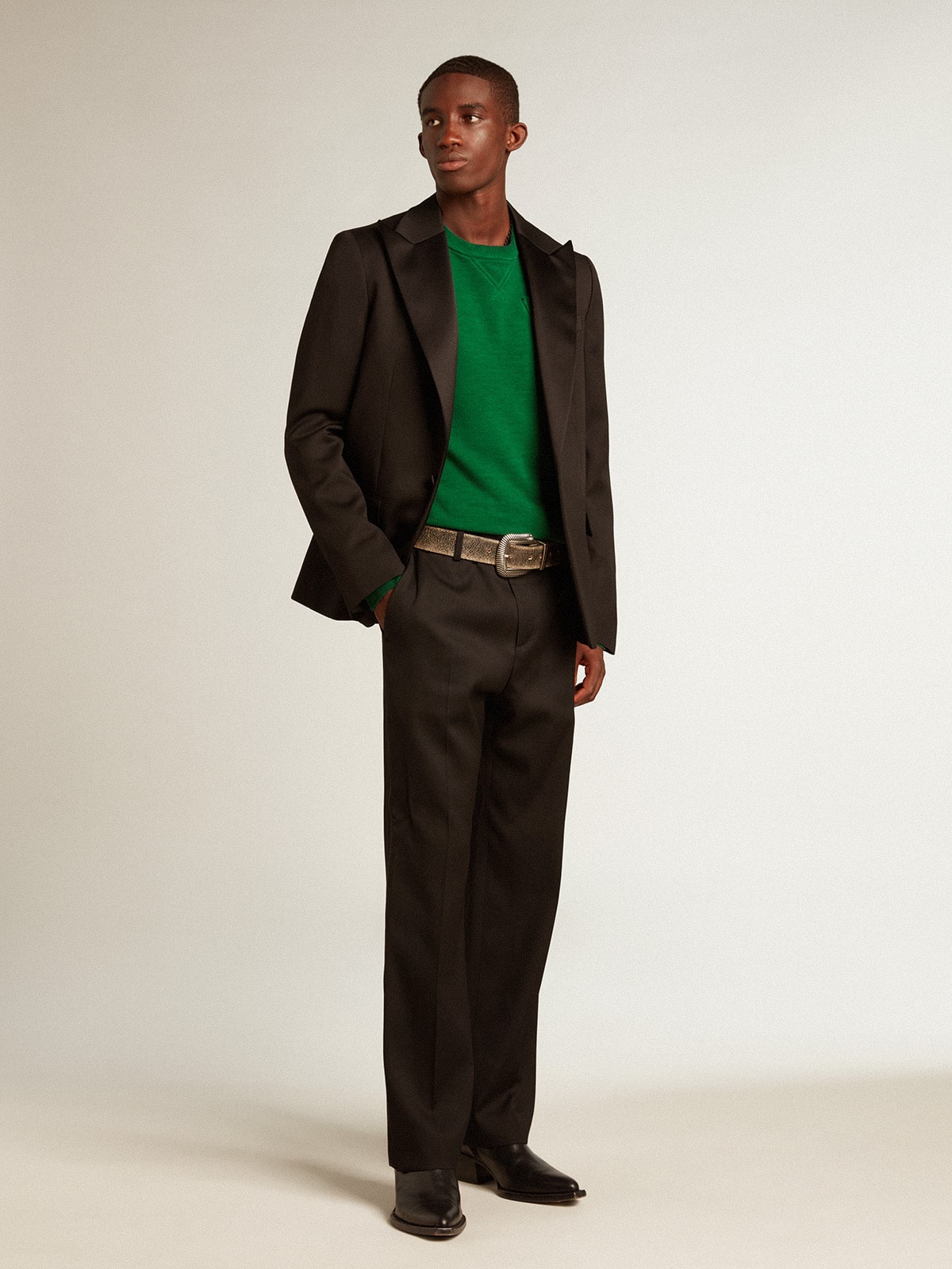 ★Golden ★ Archibald Sweatshirt Dusty Olive GMP01223P0 Black Archibald Star Collection sweatshirt with tone-on-tone