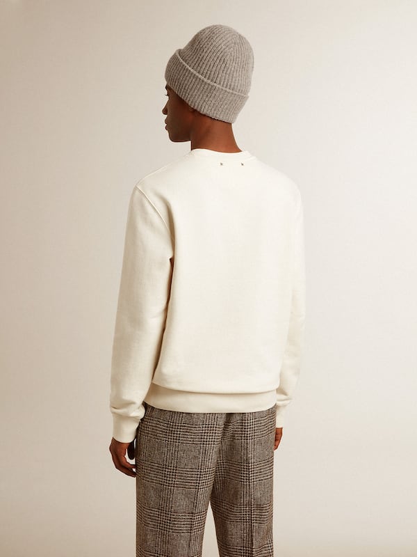 Golden Goose - Men's cotton crew-neck sweatshirt with embroidered lettering  in 