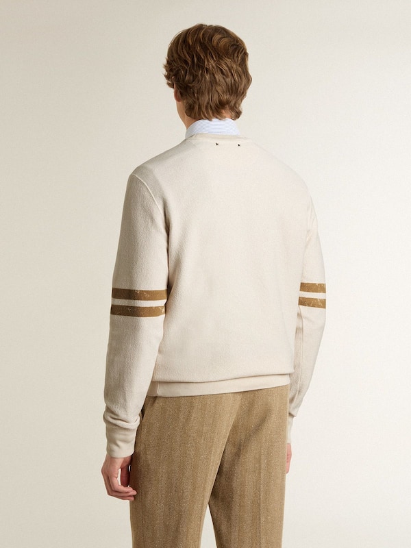 Golden Goose - Men's white cotton sweatshirt with front print  in 