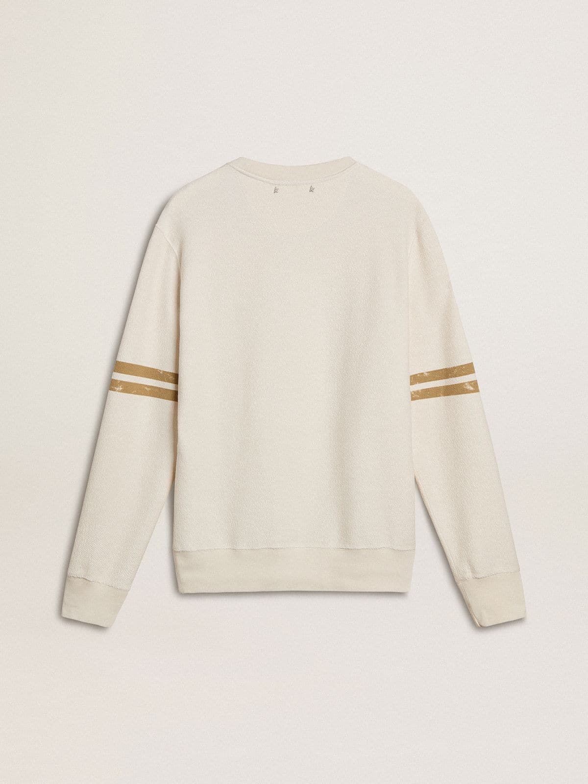 Golden Goose - Sudadera de hombre de algodón blanco con estampado frontal  in 