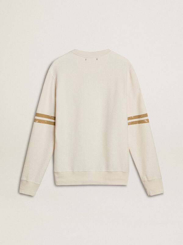 Golden Goose - Men's white cotton sweatshirt with front print  in 