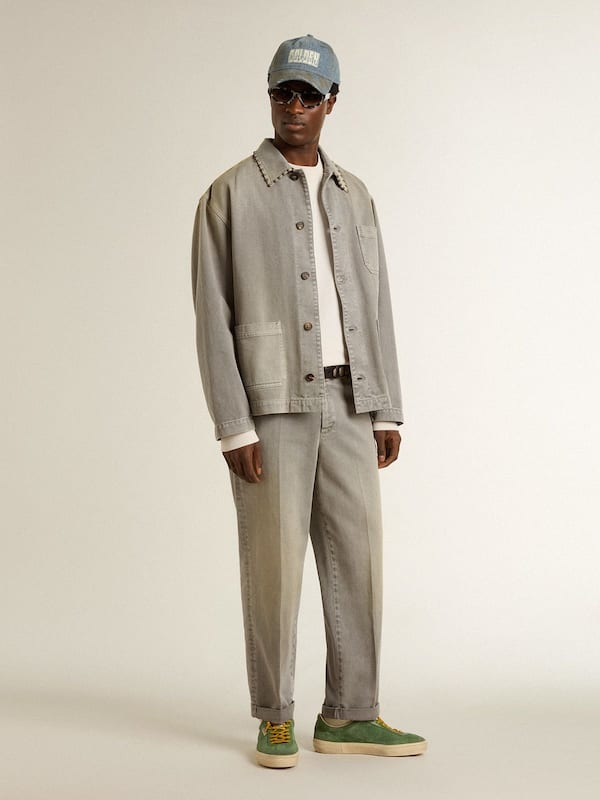 Golden Goose - Men's white cotton sweatshirt with print on the back in 