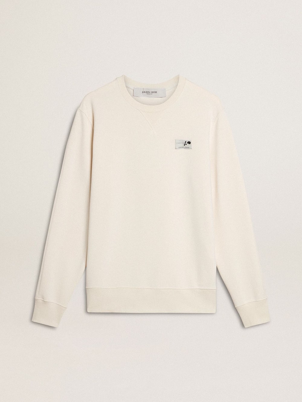 Sweat-shirt pour homme en coton blanc avec imprimé dans le dos — Golden Goose