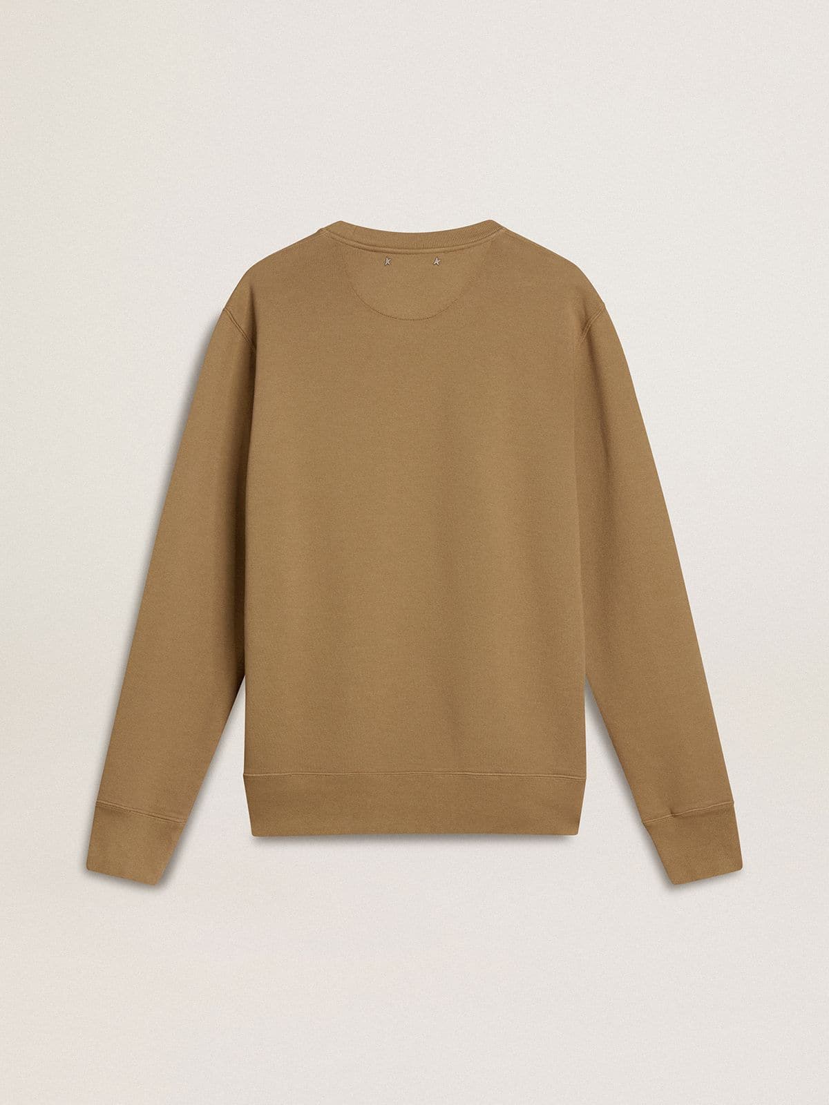 Golden Goose - Men's beige cotton sweatshirt with print on the front  in 
