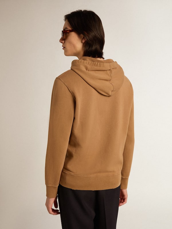 Golden Goose - Sweat-shirt en coton couleur malt à capuche in 
