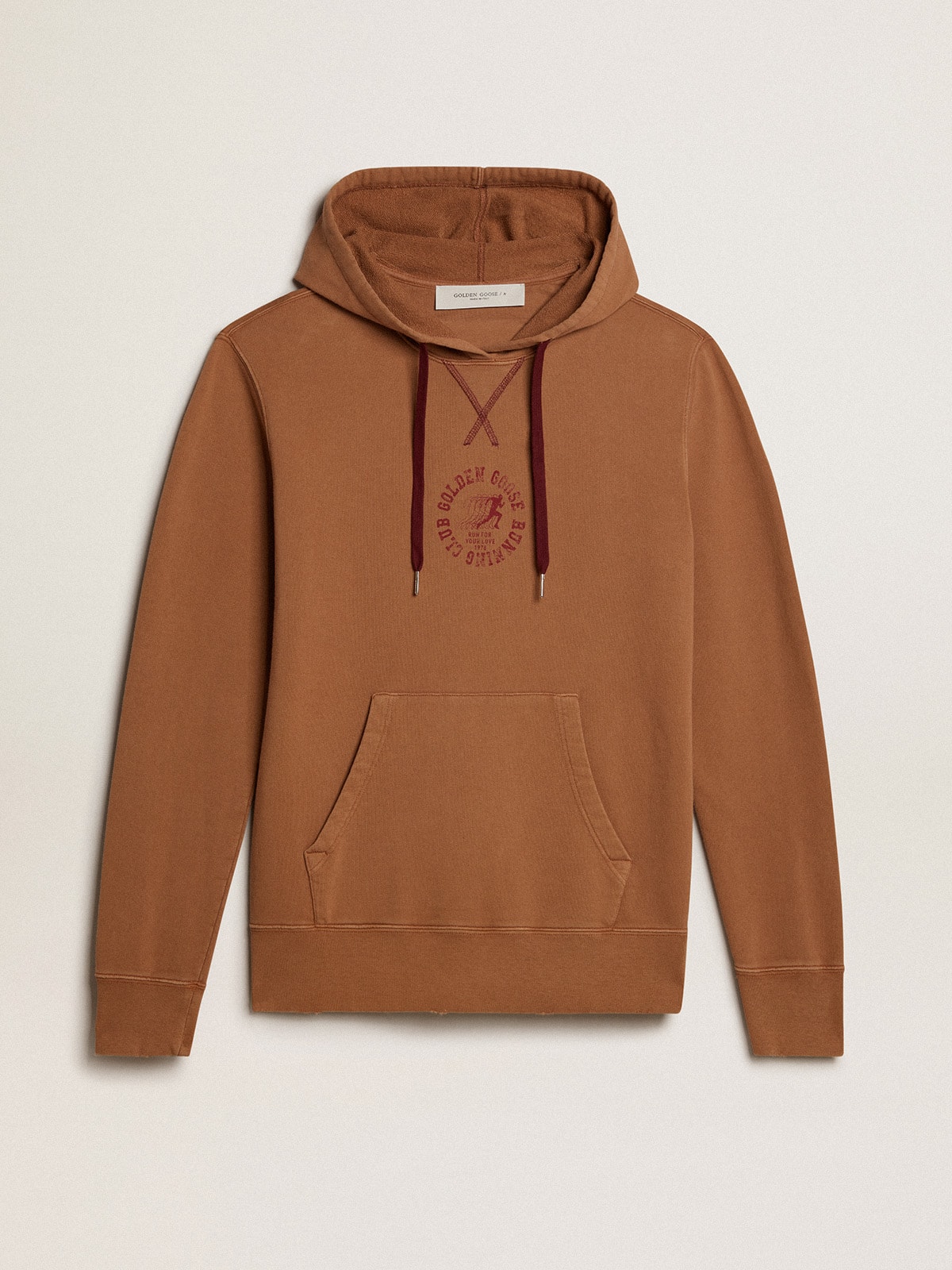 Golden Goose - Malt-colored cotton sweatshirt with hood in 