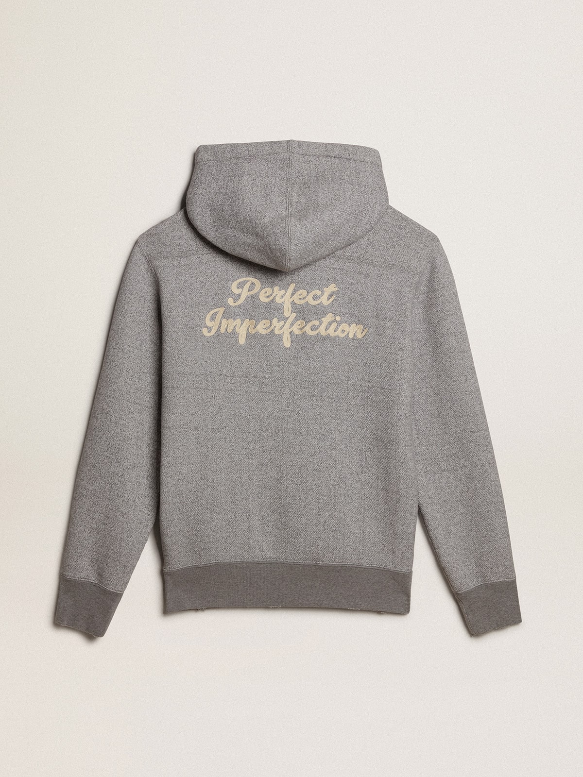 Gray melange cotton sweatshirt with hood Golden Goose