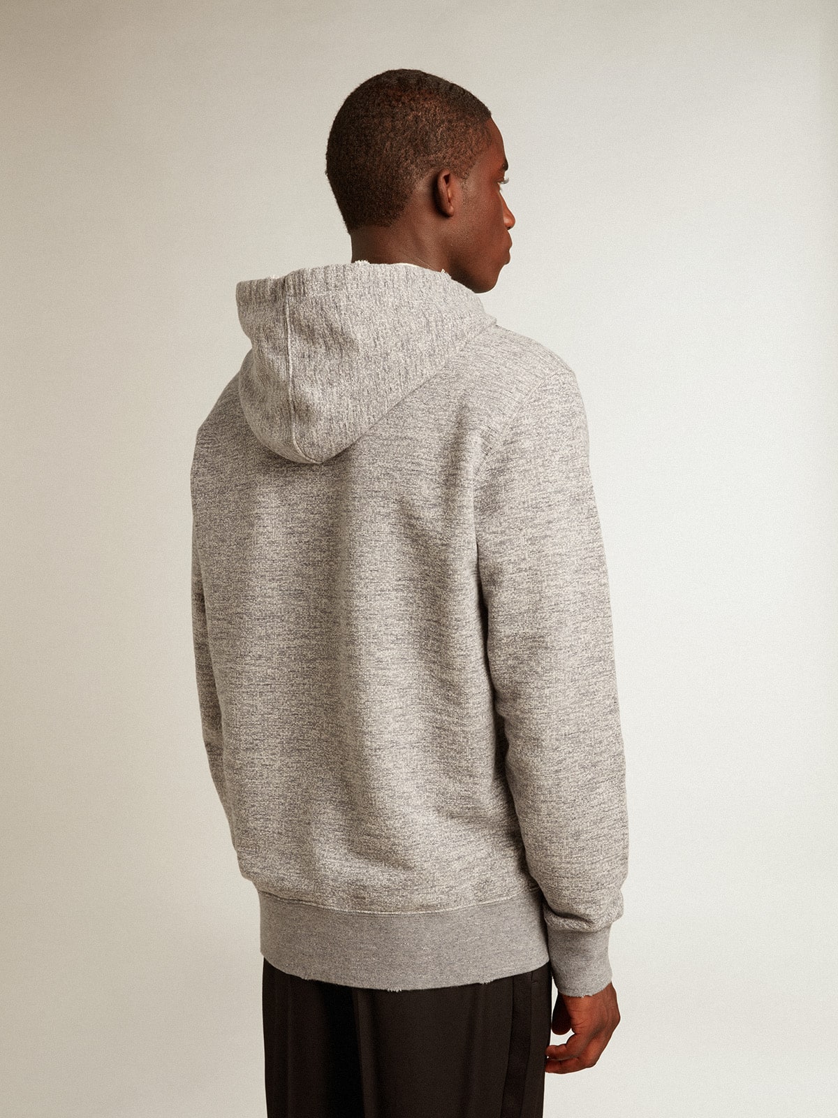 Golden Goose - Gray hooded sweatshirt with front pocket in 