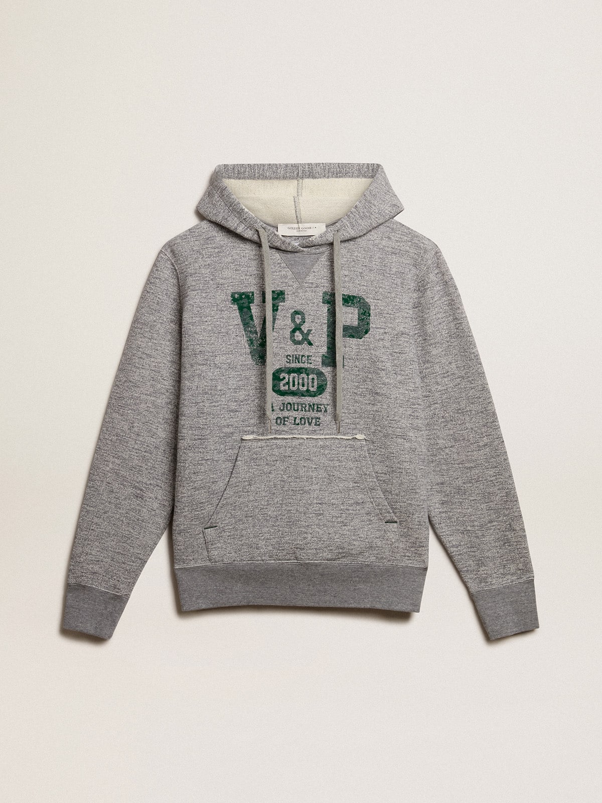 Golden Goose - Gray hooded sweatshirt with front pocket in 