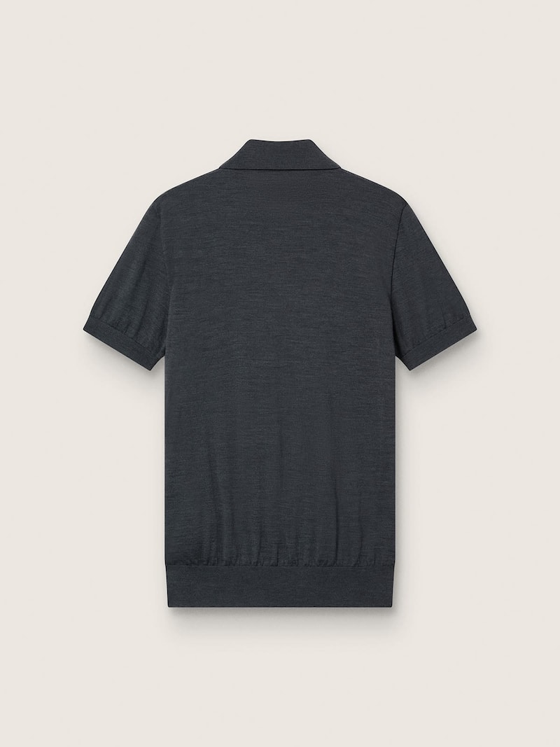 Golden Goose - Polo gris &agrave; manches courtes pour homme en laine m&eacute;rinos in 