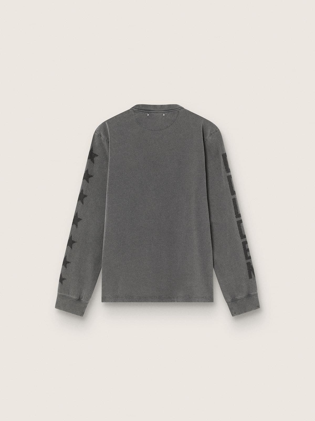 Men's long-sleeved T-shirt in anthracite cotton with print