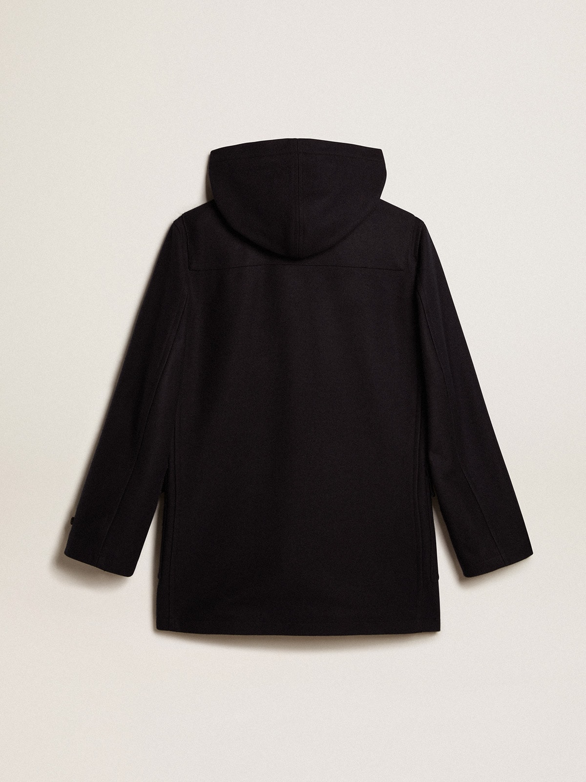 Black wool duffle coat deals