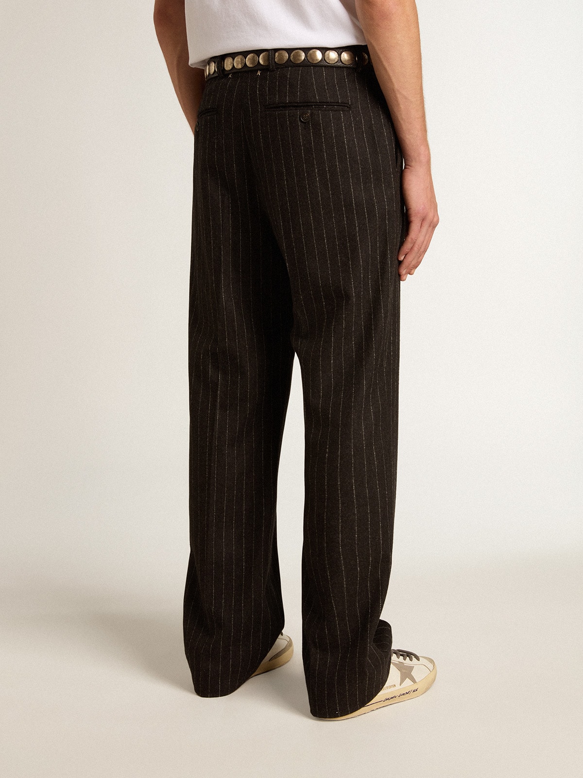 Golden Goose - Men’s pants in dark gray wool in 