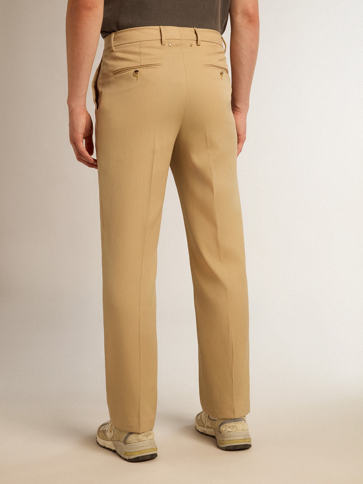 Golden Goose - Men’s wool gabardine pants in sand in 