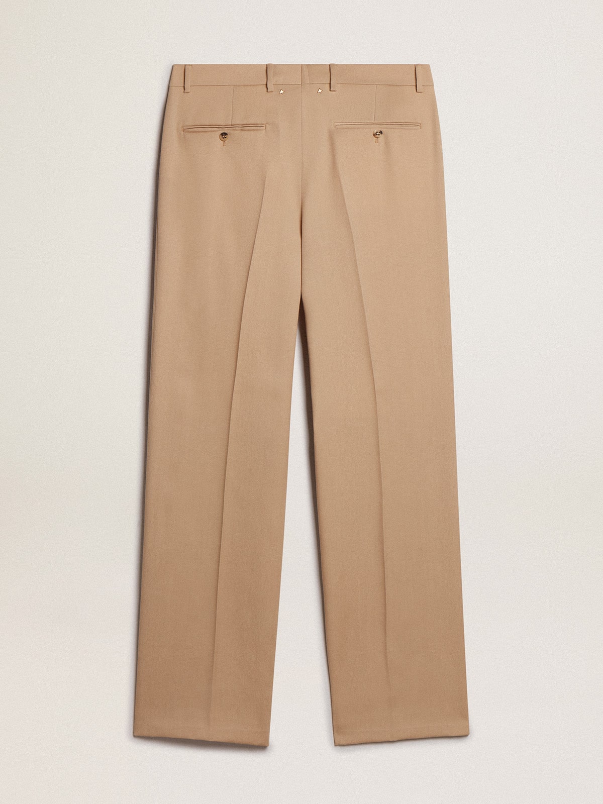 Golden Goose - Pantalon pour homme en gabardine de laine couleur sable in 