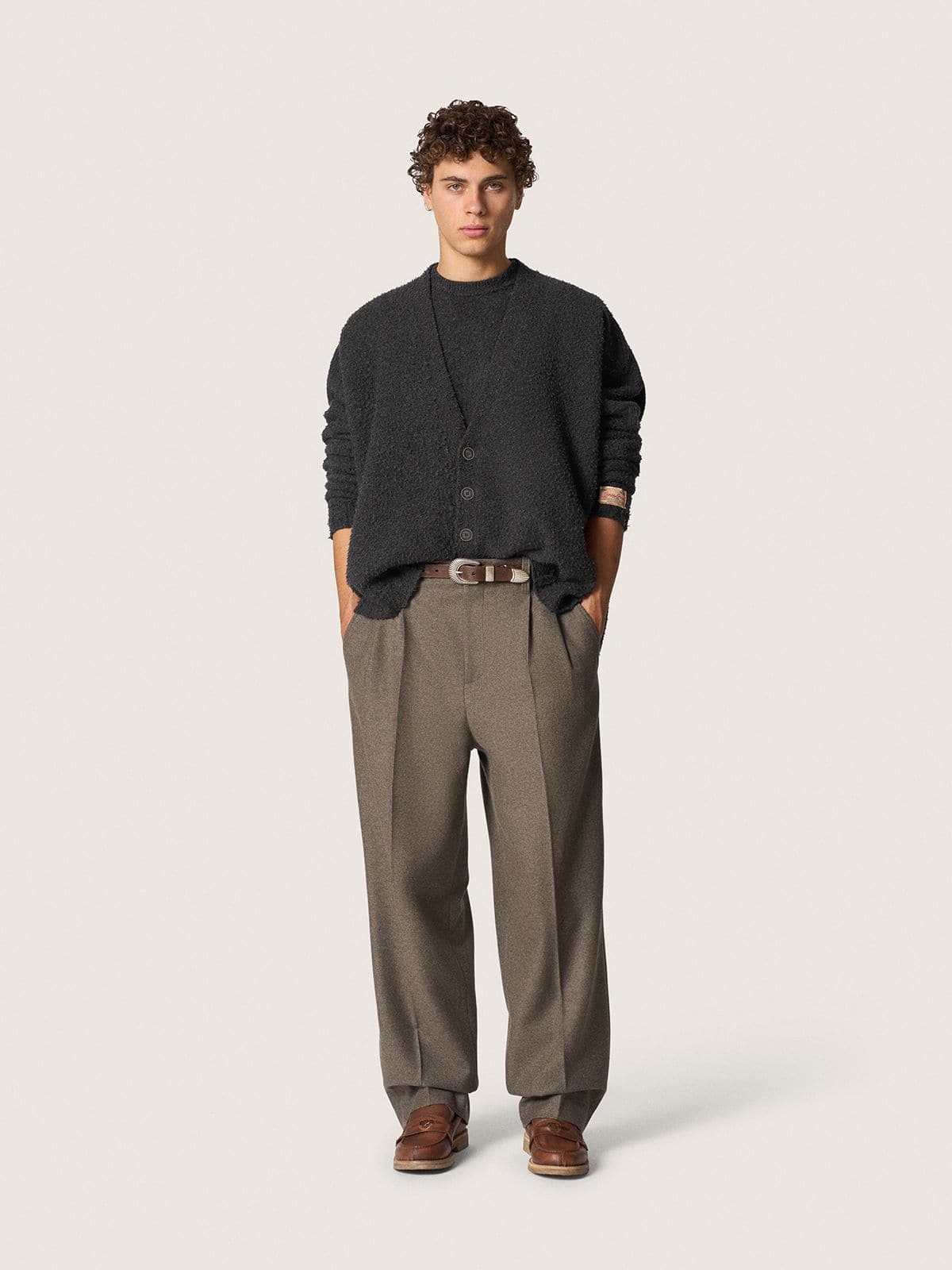 Golden Goose - Pantal&oacute;n de hombre de lana gris in 