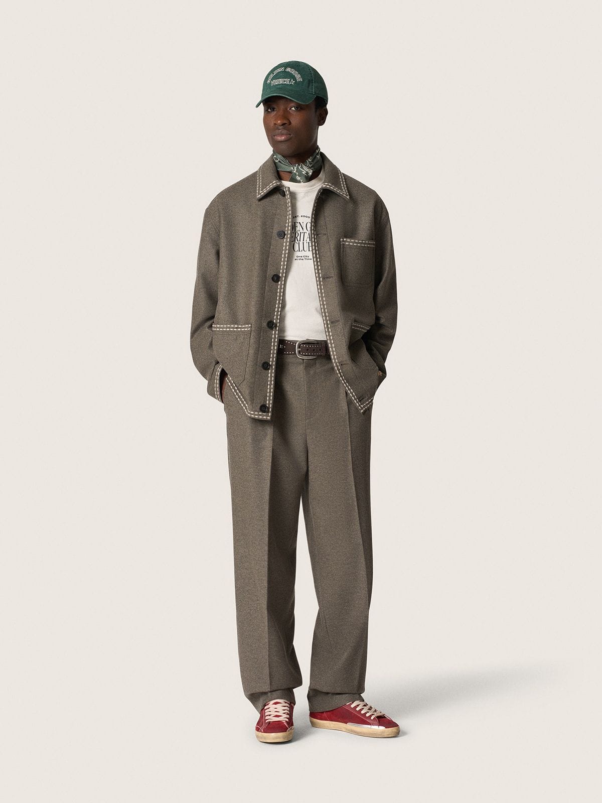 Golden Goose - Pantal&oacute;n de hombre de lana gris in 
